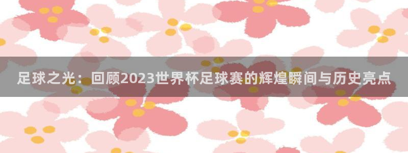 足球之光：回顾2023世界杯足球赛的辉煌瞬间与历史亮点